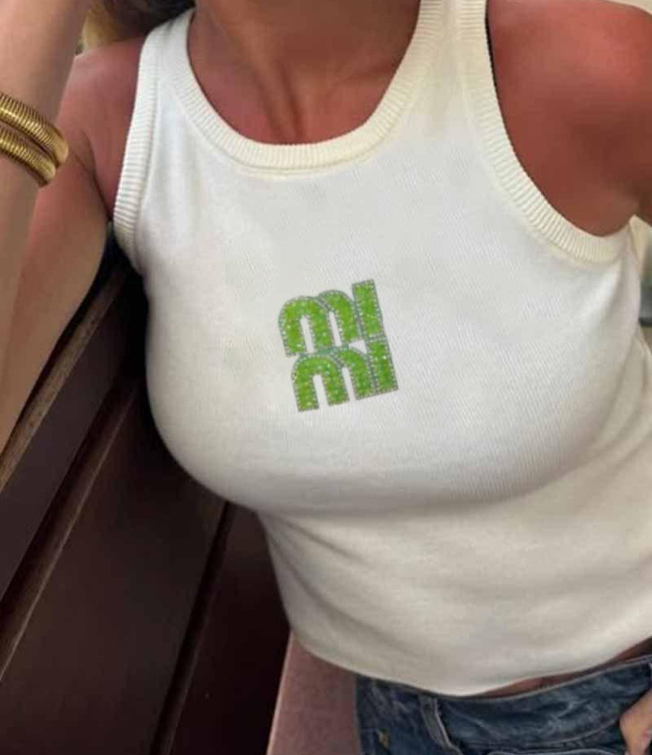 Débardeur MIUMIU Blanc et vert