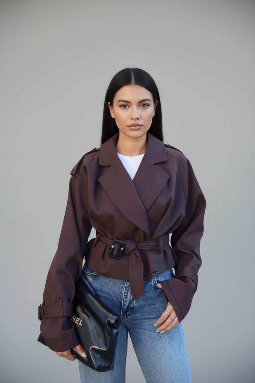 Trench court Pourpre