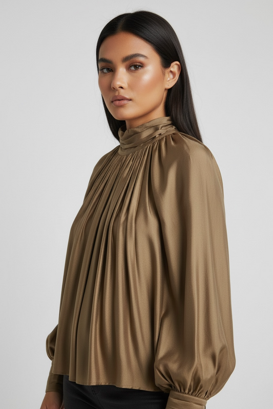 Blouse satinée
